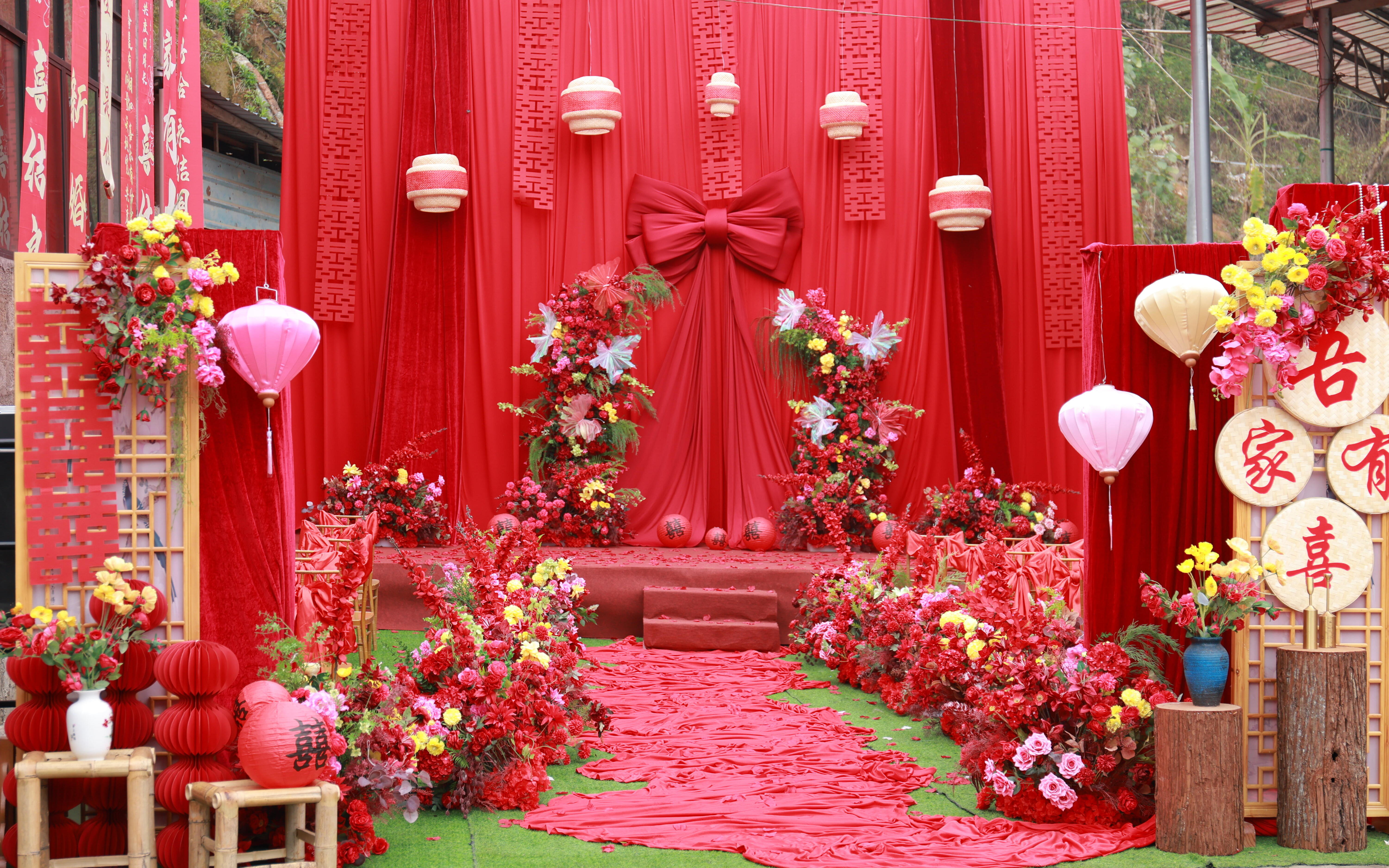 【红妆】在家里面的户外婚礼，超级喜庆❣️❣️❣️