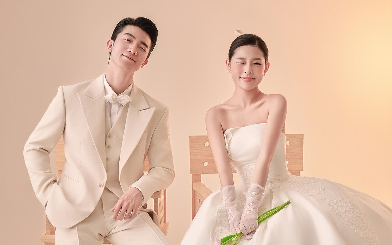 简约又耐看！奶油感满满的韩系婚纱照~