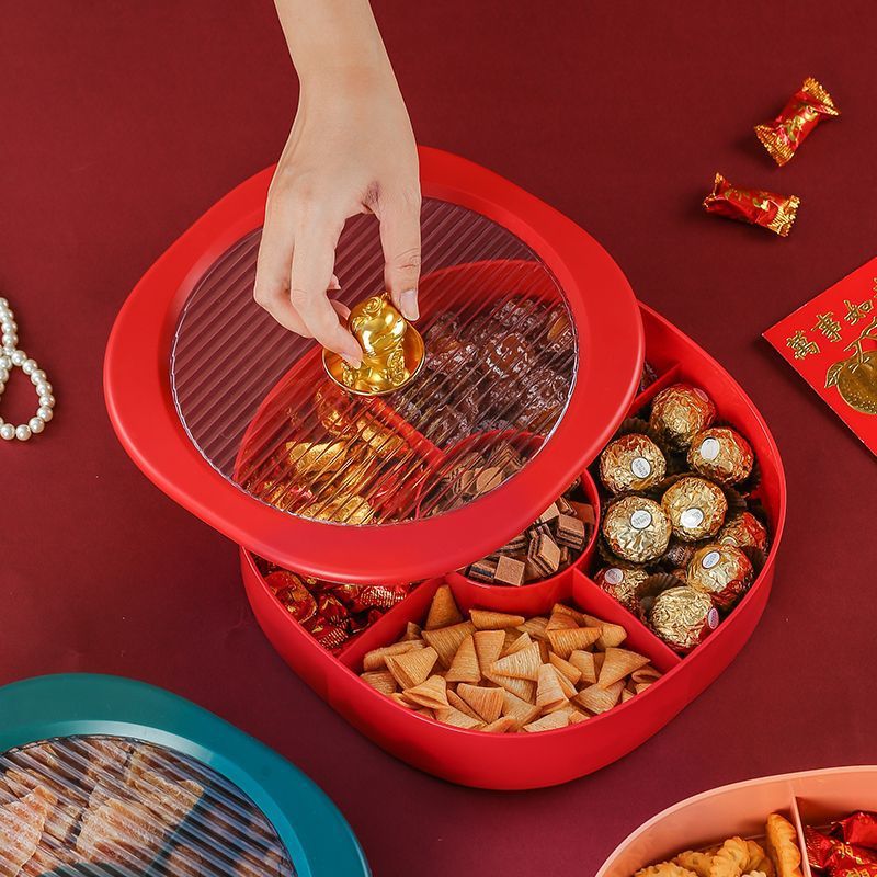 創(chuàng)意分格多格果盤干果盤糖果盒結(jié)婚家用水果盤客廳茶幾網(wǎng)紅零食