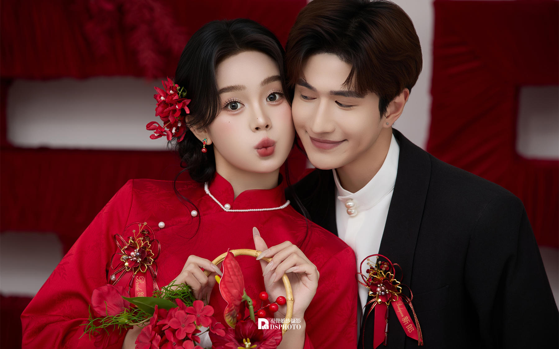 【D視覺攝影】囍字紅妝婚紗照太有那味了