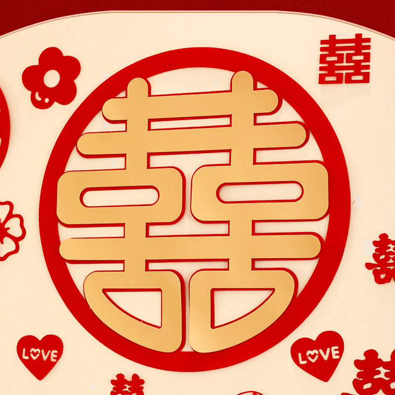 結(jié)婚喜字百喜墻背景墻裝飾