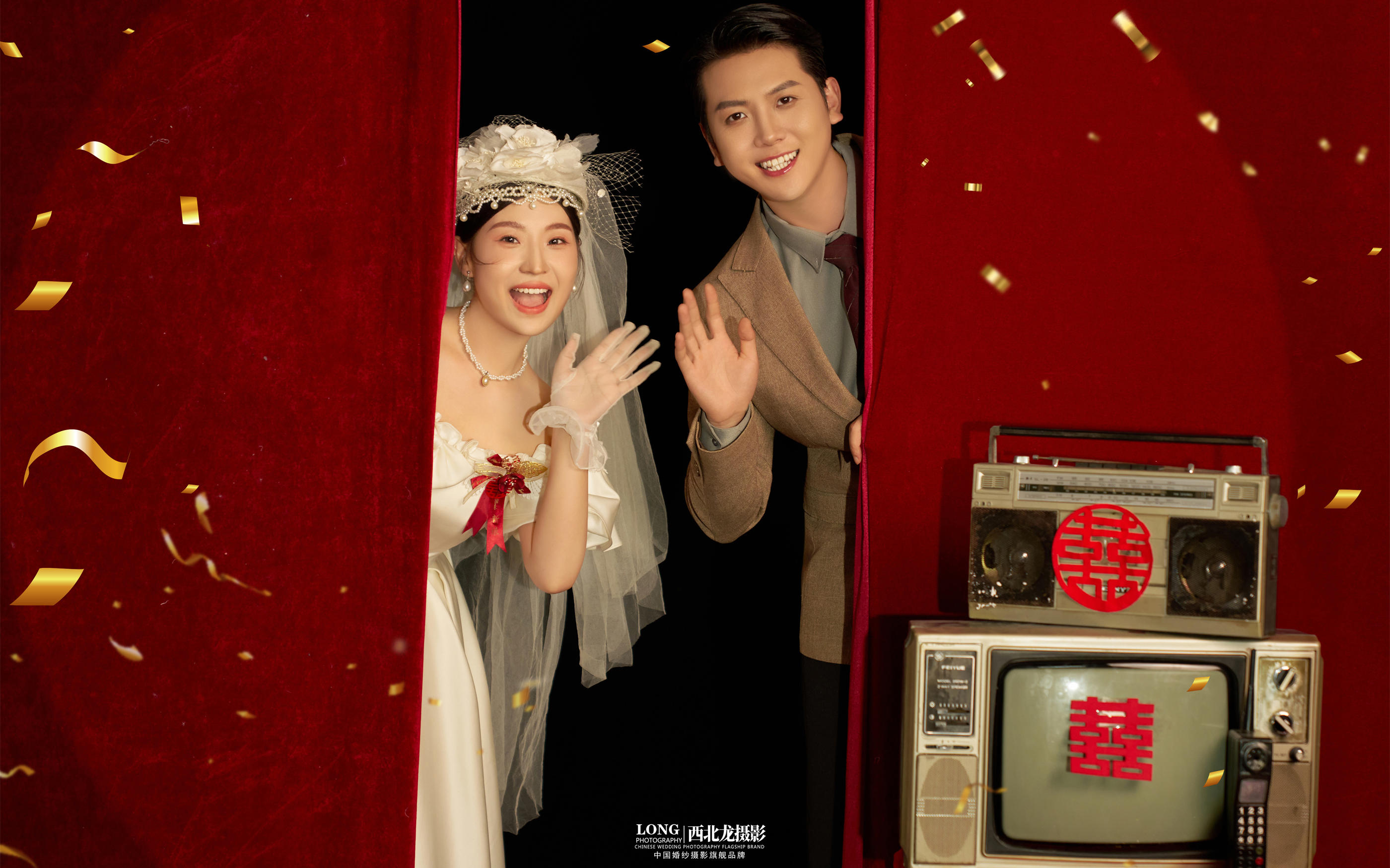 期待已久的轻复古喜嫁婚纱照❤真的太甜啦❗️