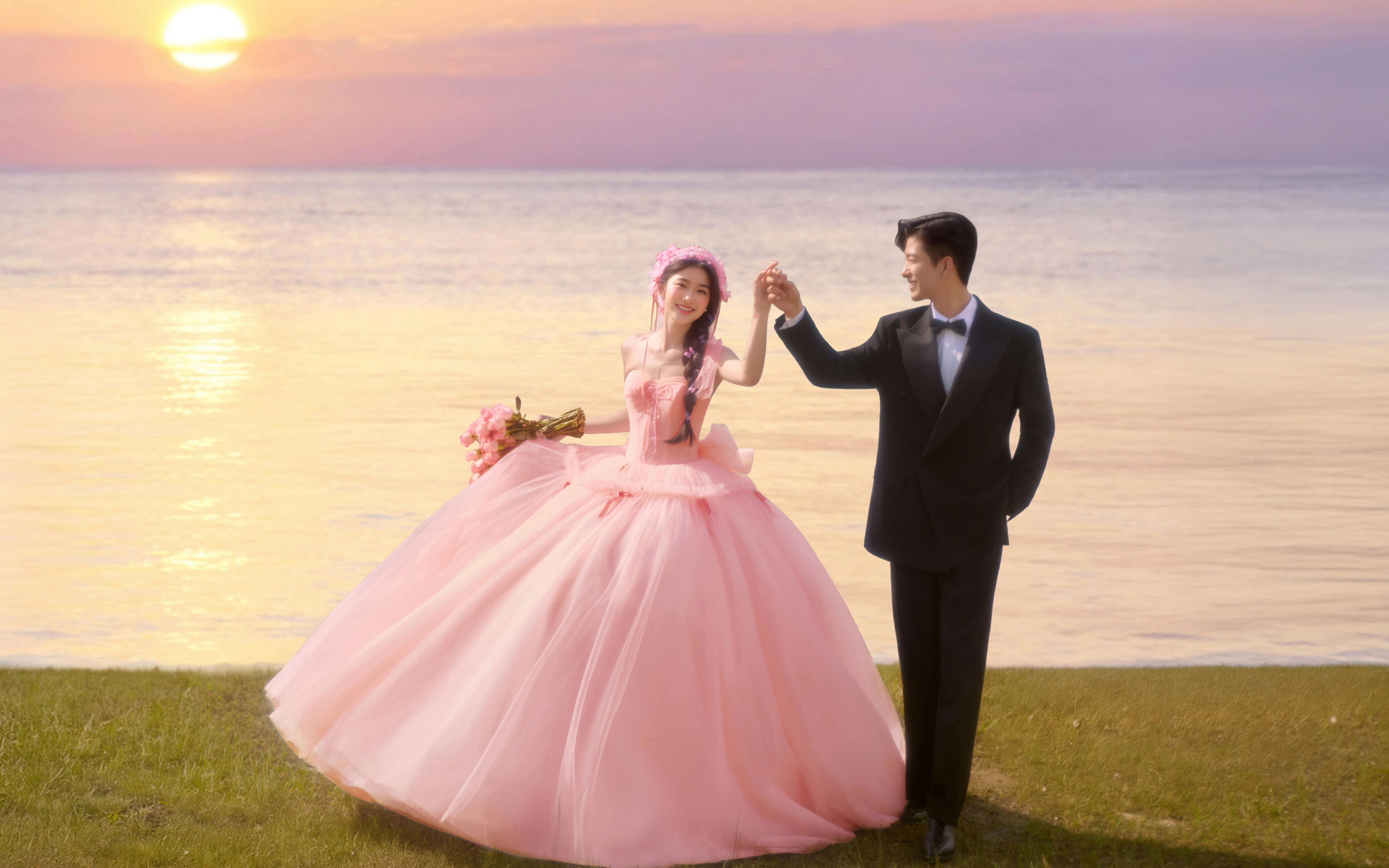 【人气套餐】湖阳漫染，漫画风婚照甜绘心动