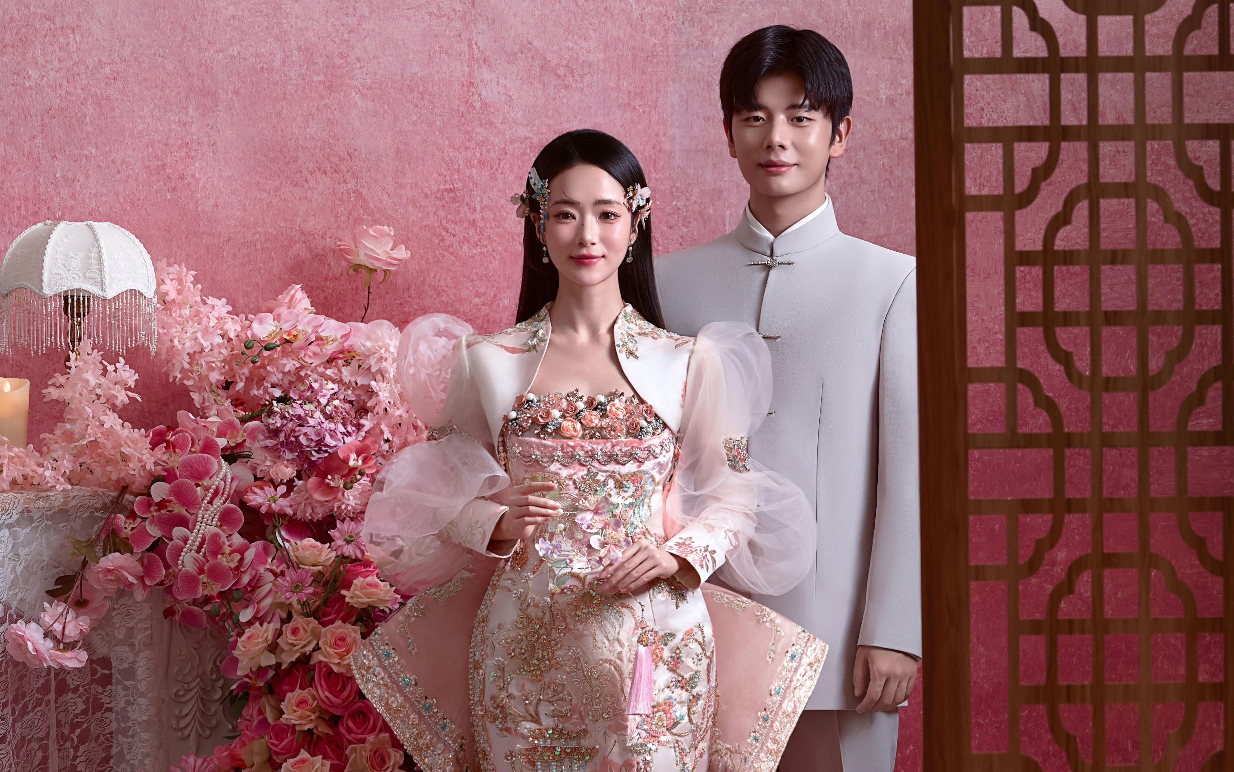 视觉摄影|新中式粉婚纱照