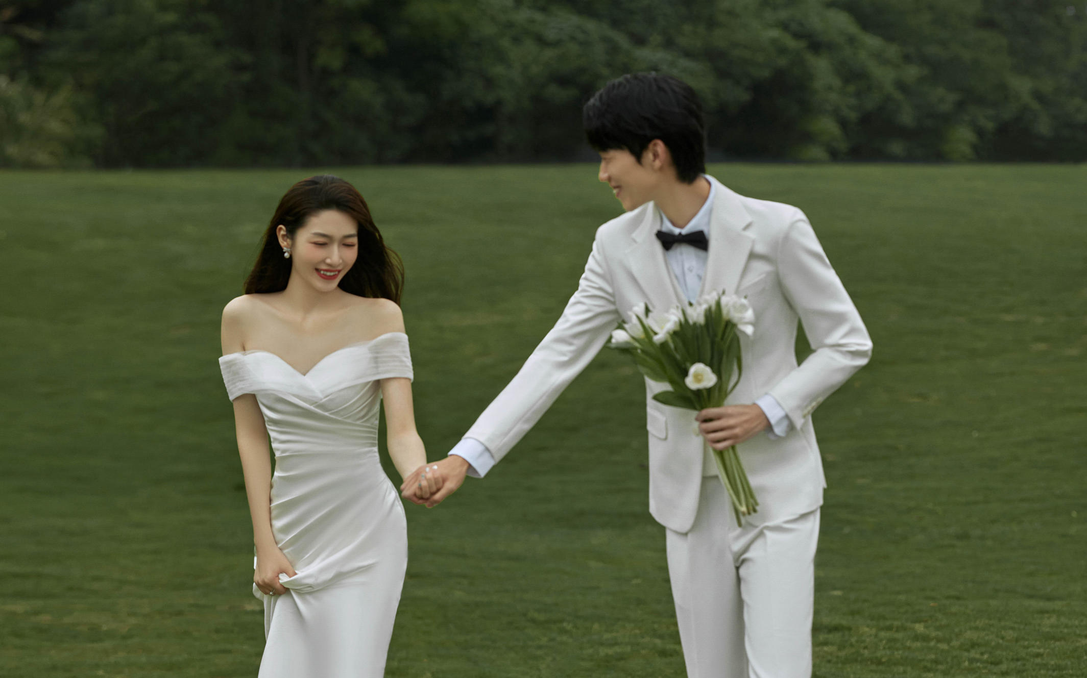 中山公园+清新甜美浪漫婚纱照