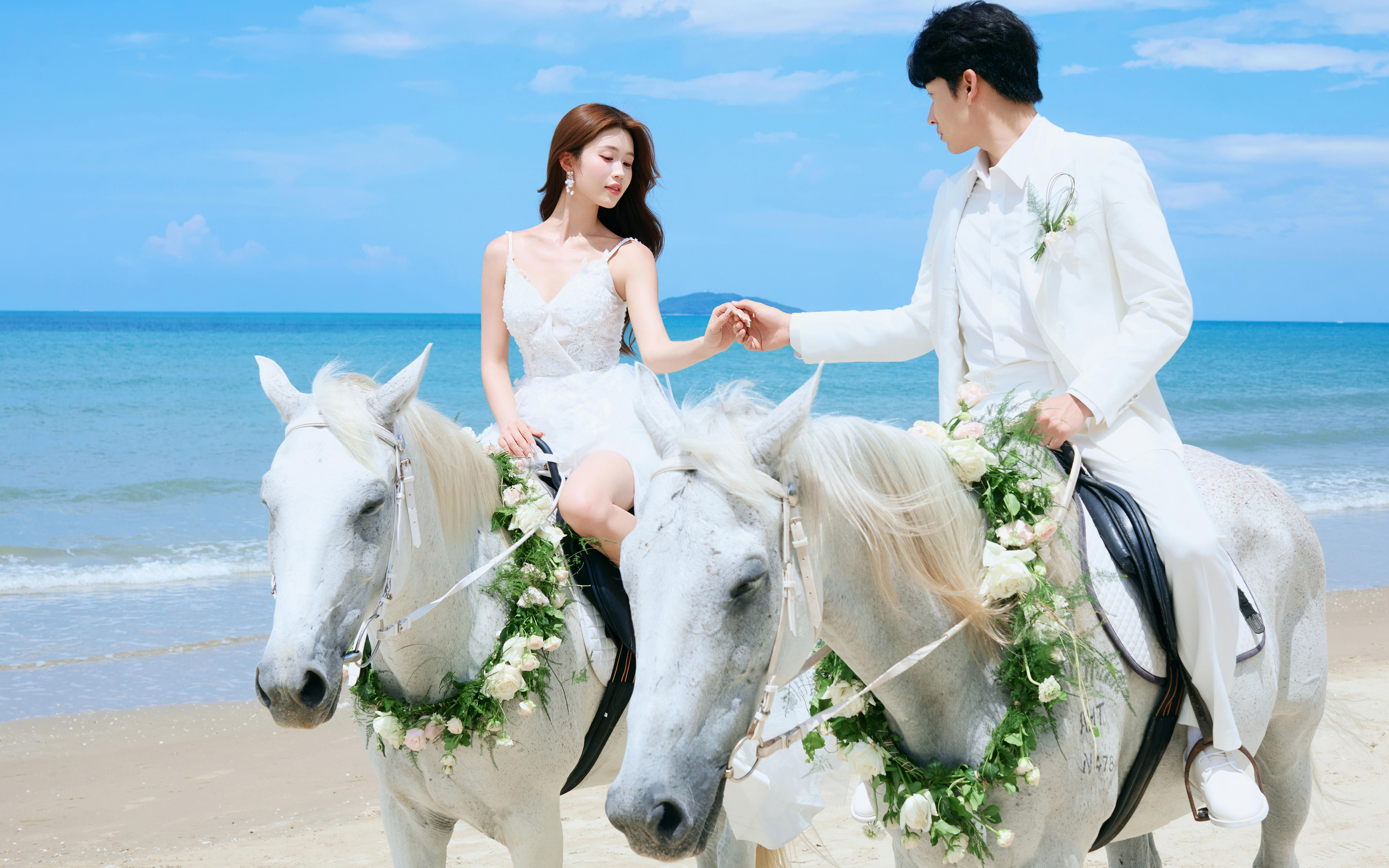 三亞灣白馬婚紗照！童話成真！海邊與白馬奔向永恒?