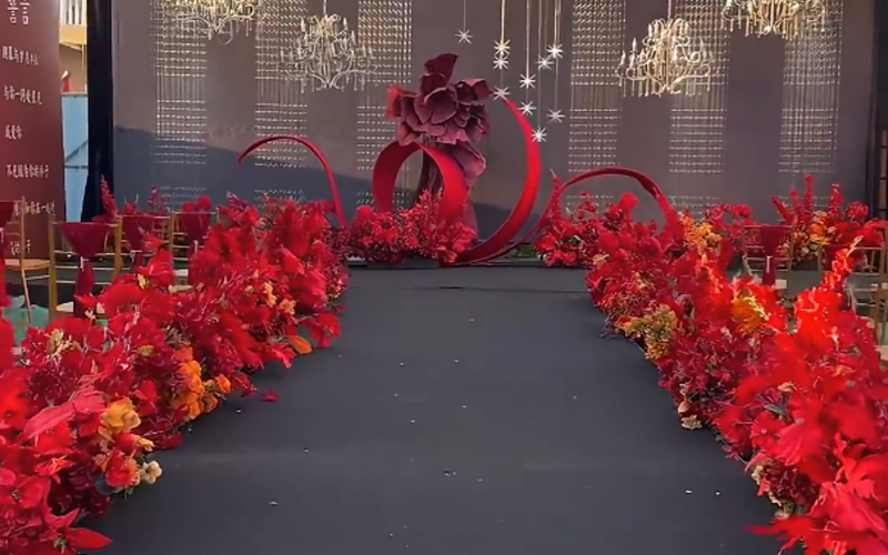 红黑撞色简约韩式庭院婚礼