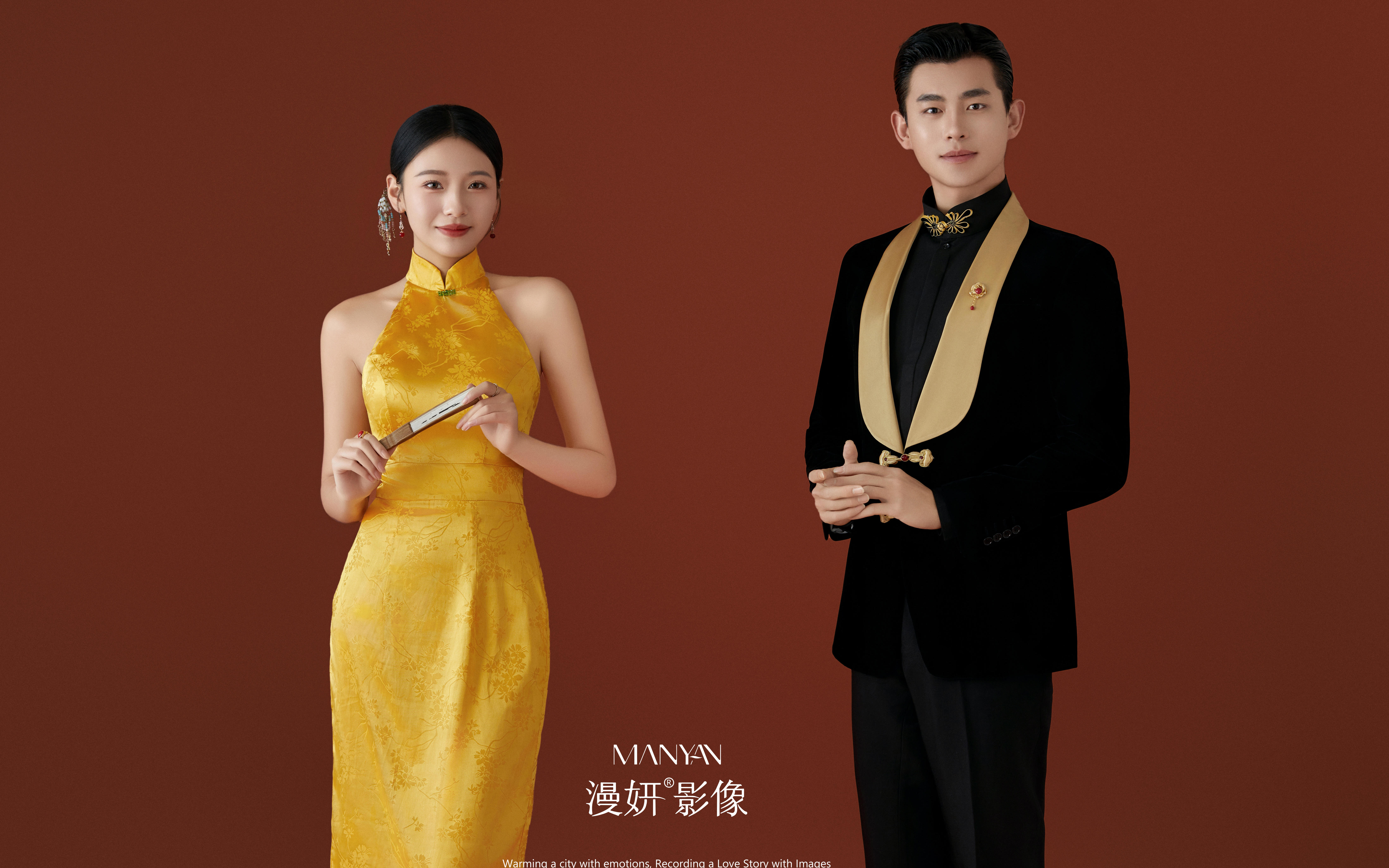  黄色旗袍，自带复古色彩 温婉又有韵味
