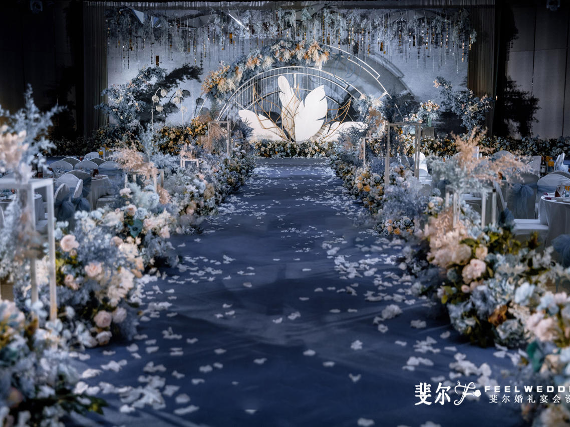 Feel斐尔婚礼宴会设计-莫兰迪灰蓝色婚礼