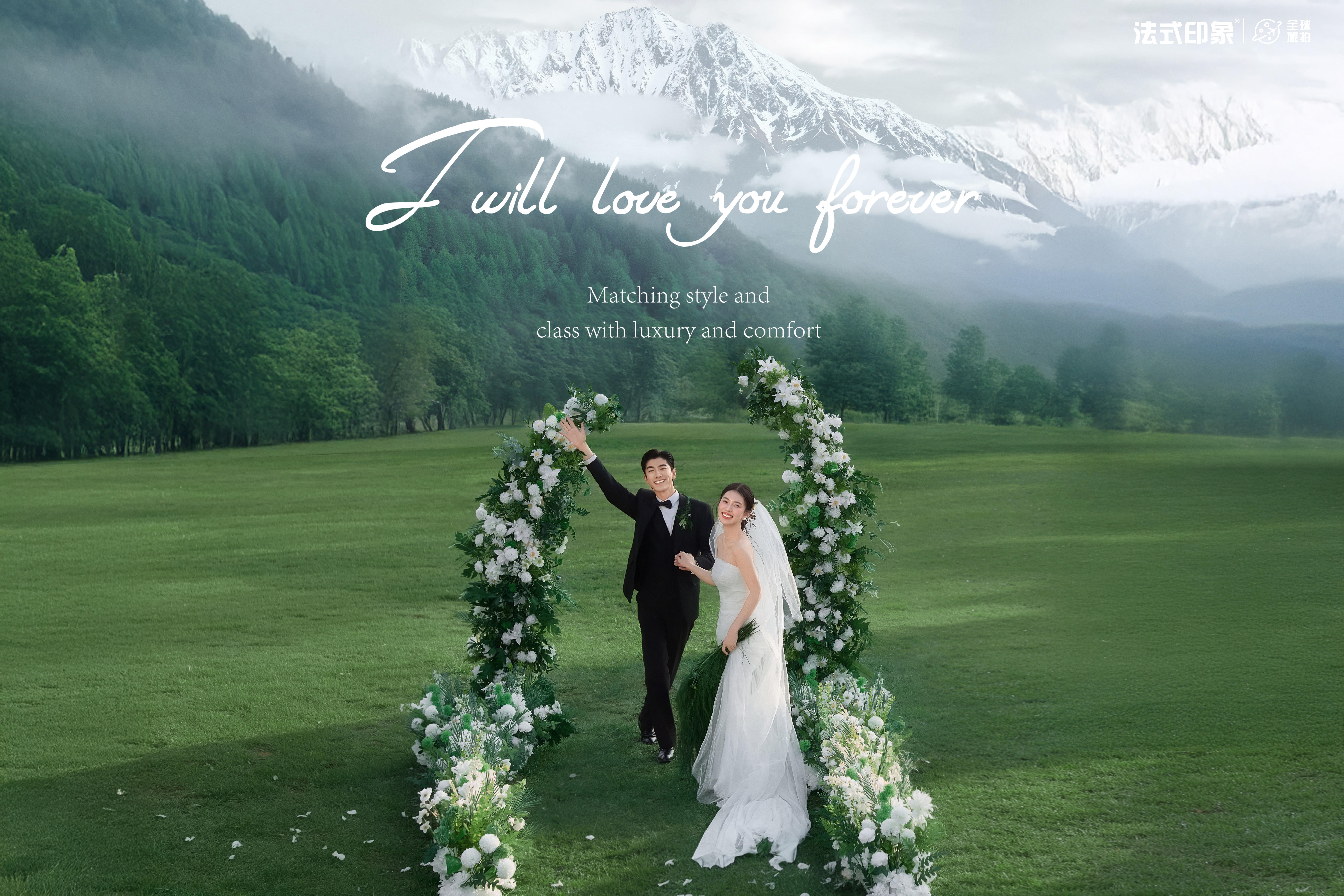 【法式印象】 草坪婚礼💍 雪山、白纱与心动瞬间