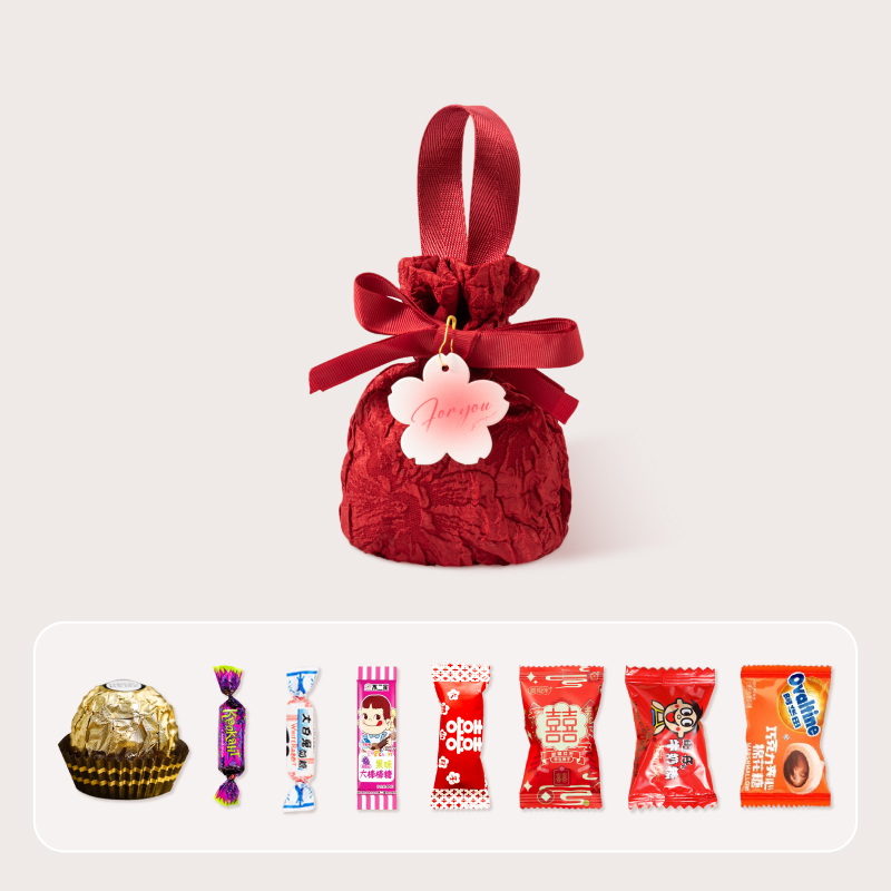 包好发货 成品喜糖套餐花朵喜糖袋 喜糖+喜糖盒【成品喜糖不支持退换】