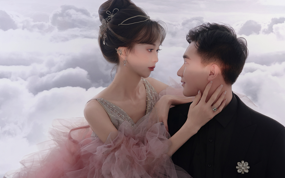 漫天星辰奔你而来氛围感婚纱照