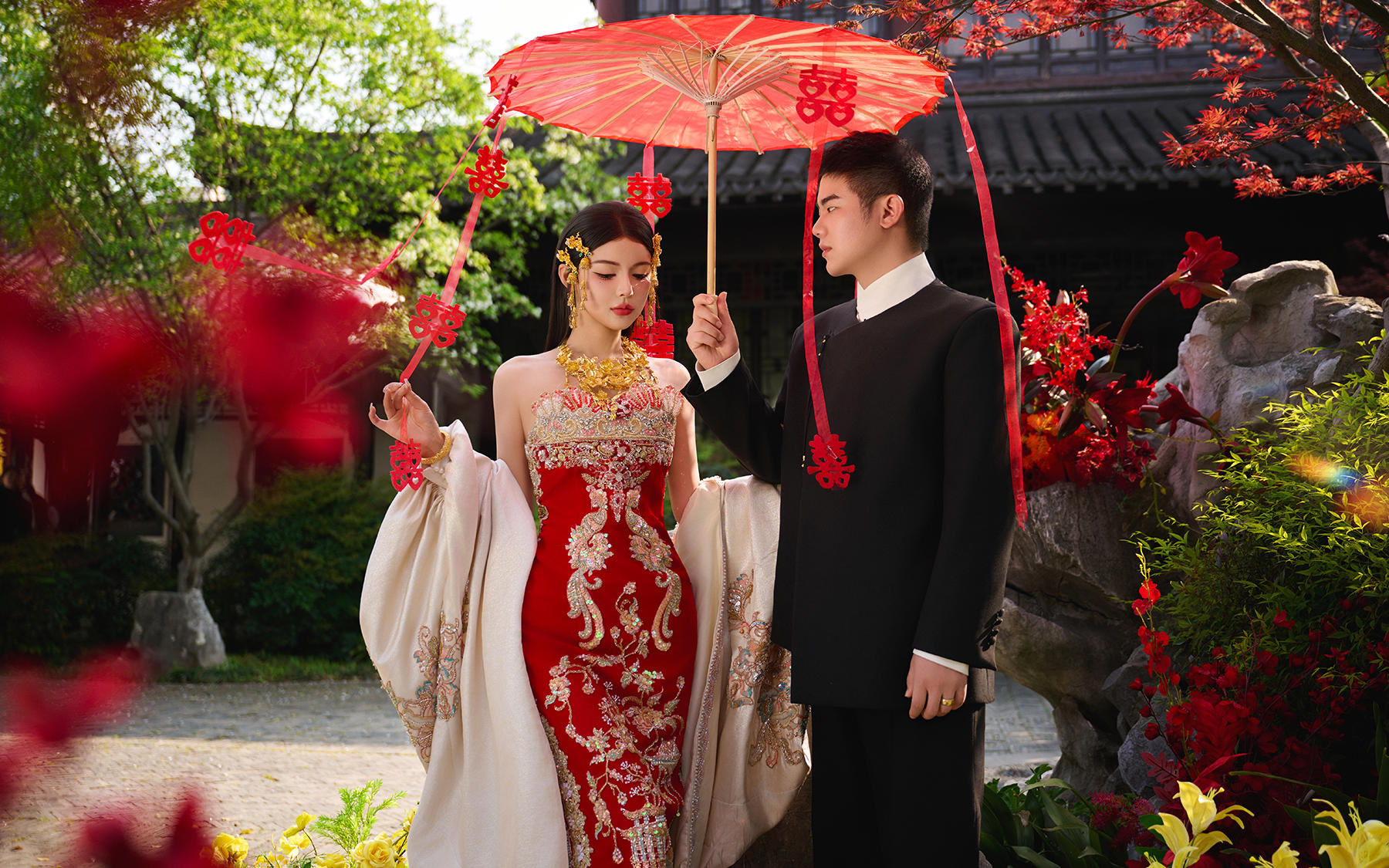 更适合中国 宝宝体质的园林中式婚纱照