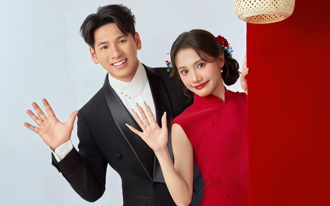 超甜的喜嫁风婚纱照~最浪漫的还是中国红