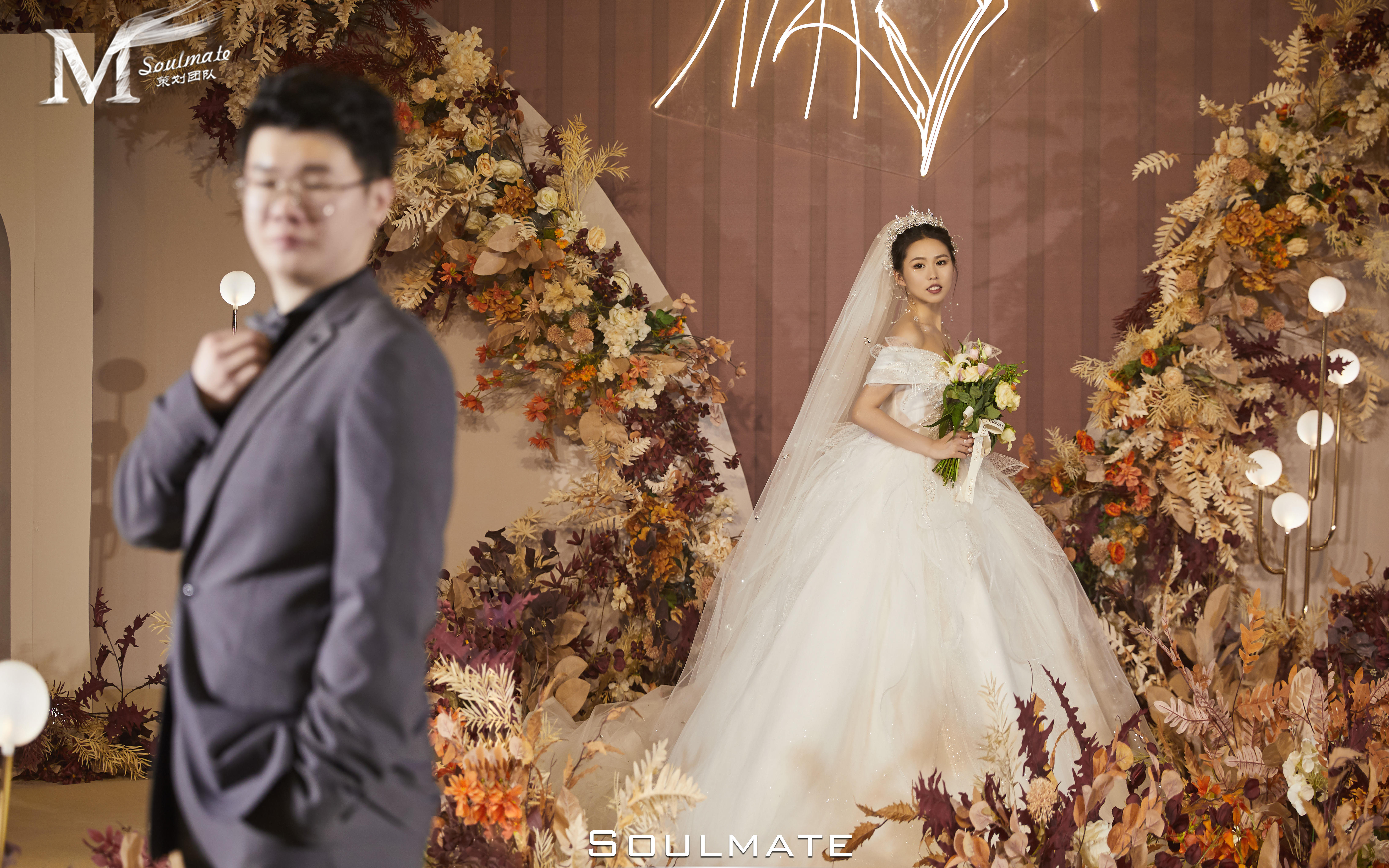 浪漫溫暖的橘咖色婚禮