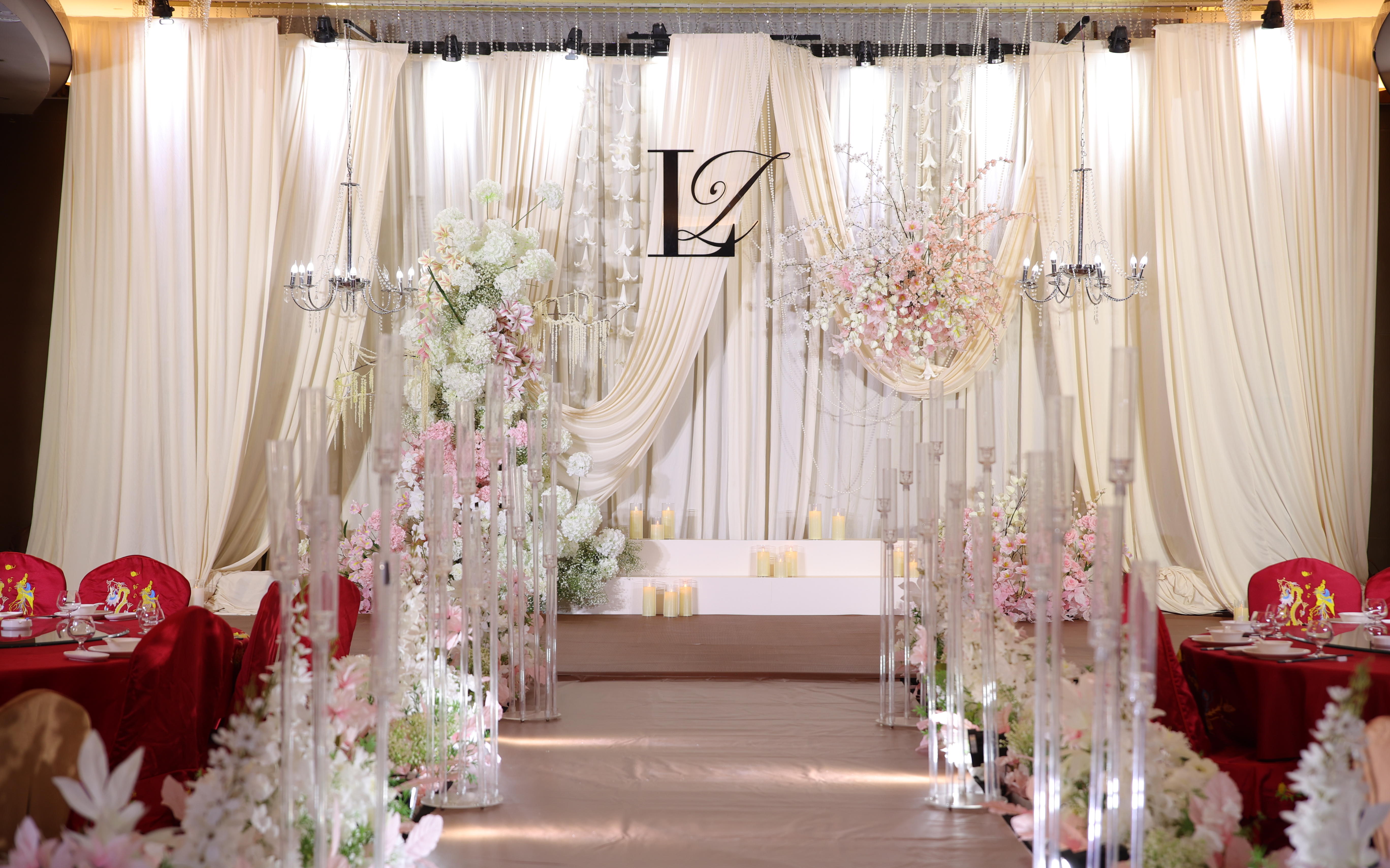 囍事家缘 西式婚礼 | 香槟色布幔西式婚礼