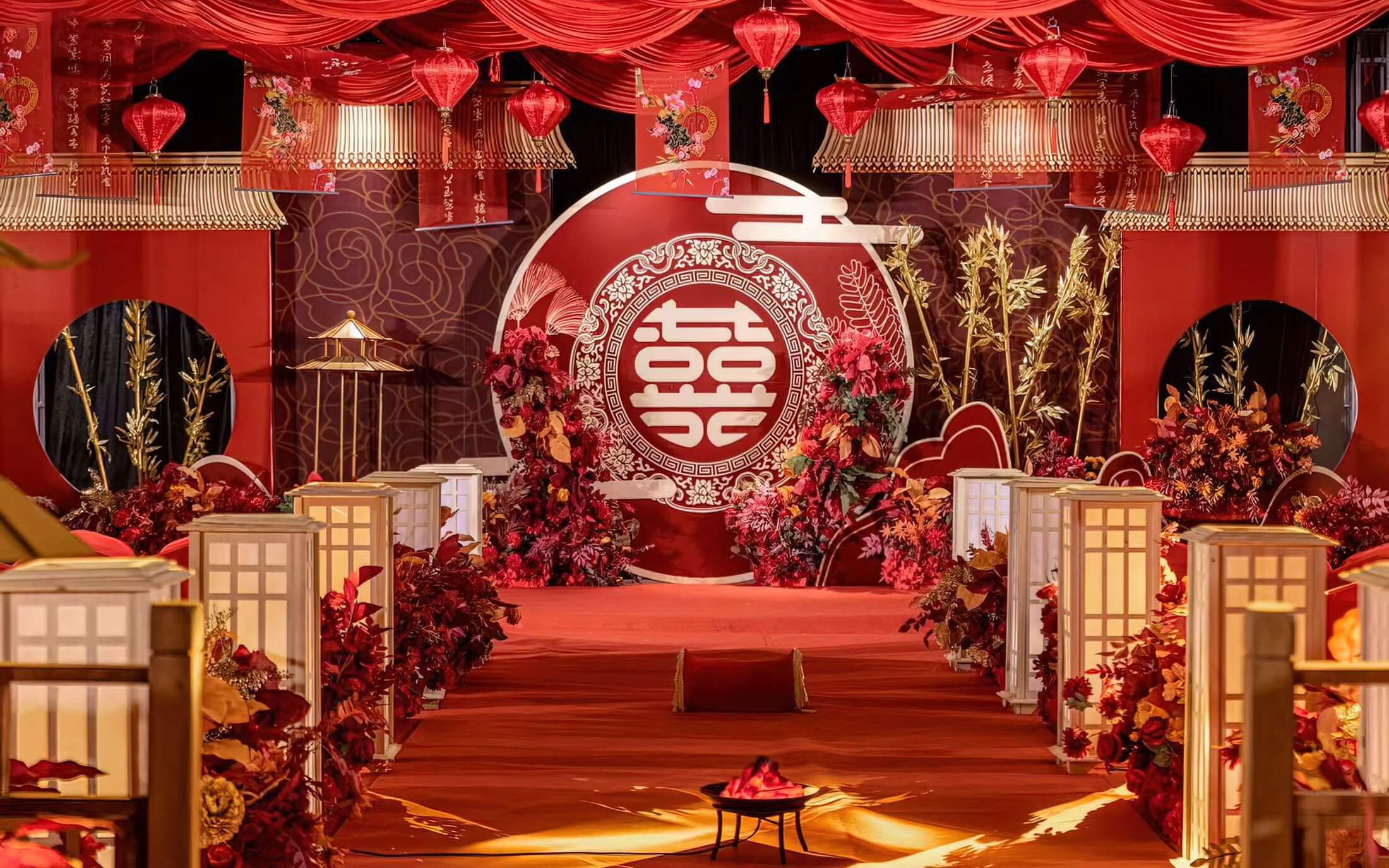 「薇薇新娘」室内主题婚礼一大红色传统红色中式婚礼