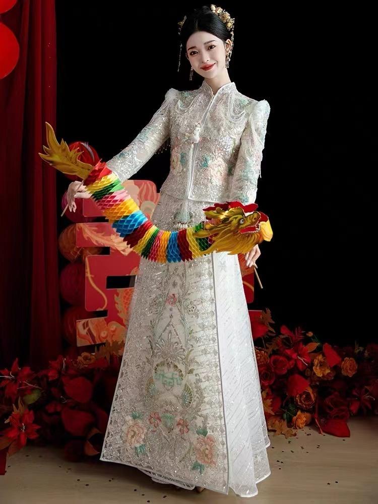 新娘秀禾服 拖尾仪式主婚纱 敬酒服全场任选