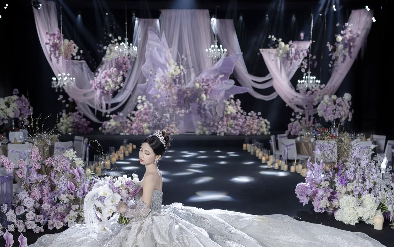 紫色紗簾布曼婚禮