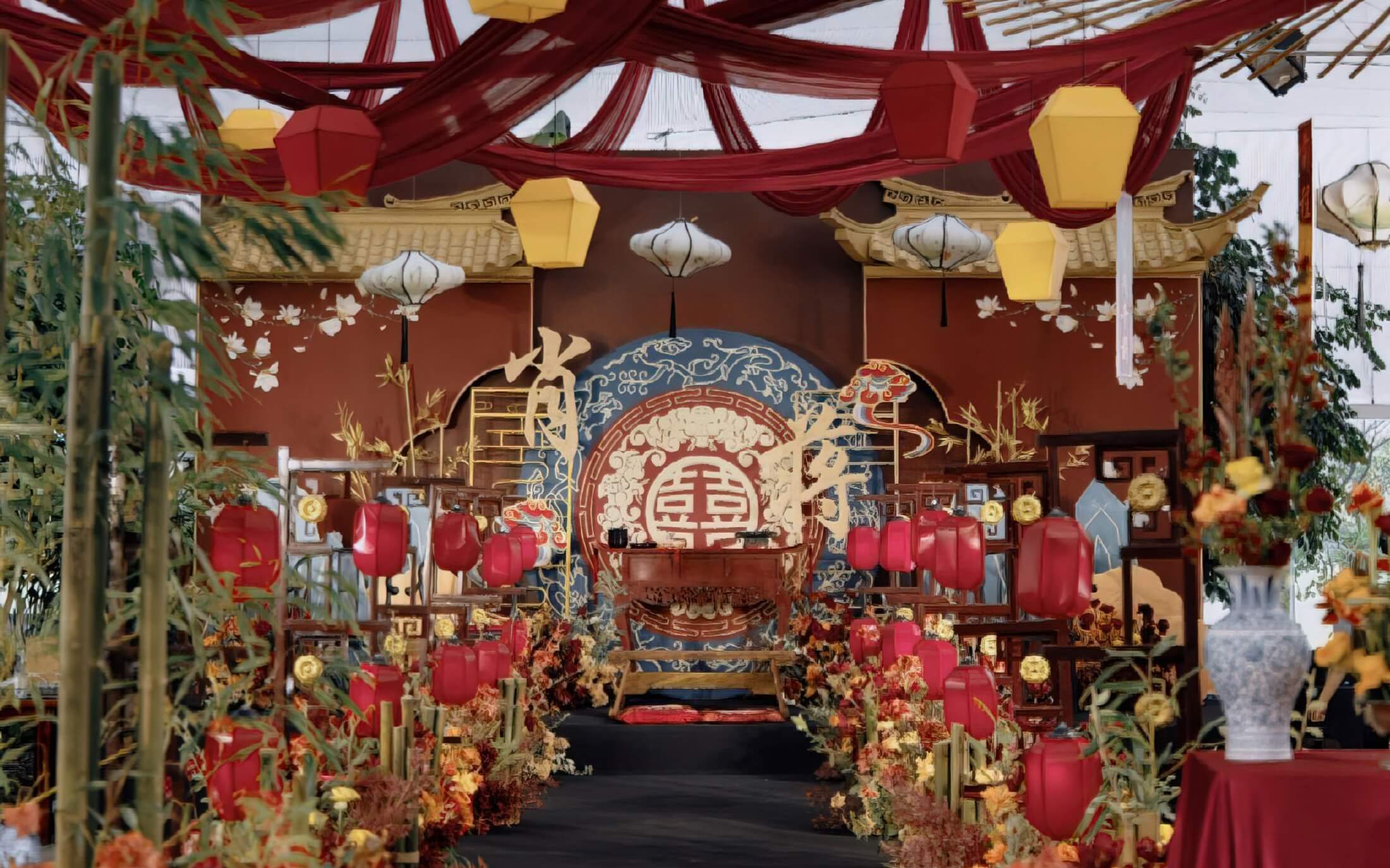 【紅妝】紅藍經(jīng)典戶外新中式婚禮