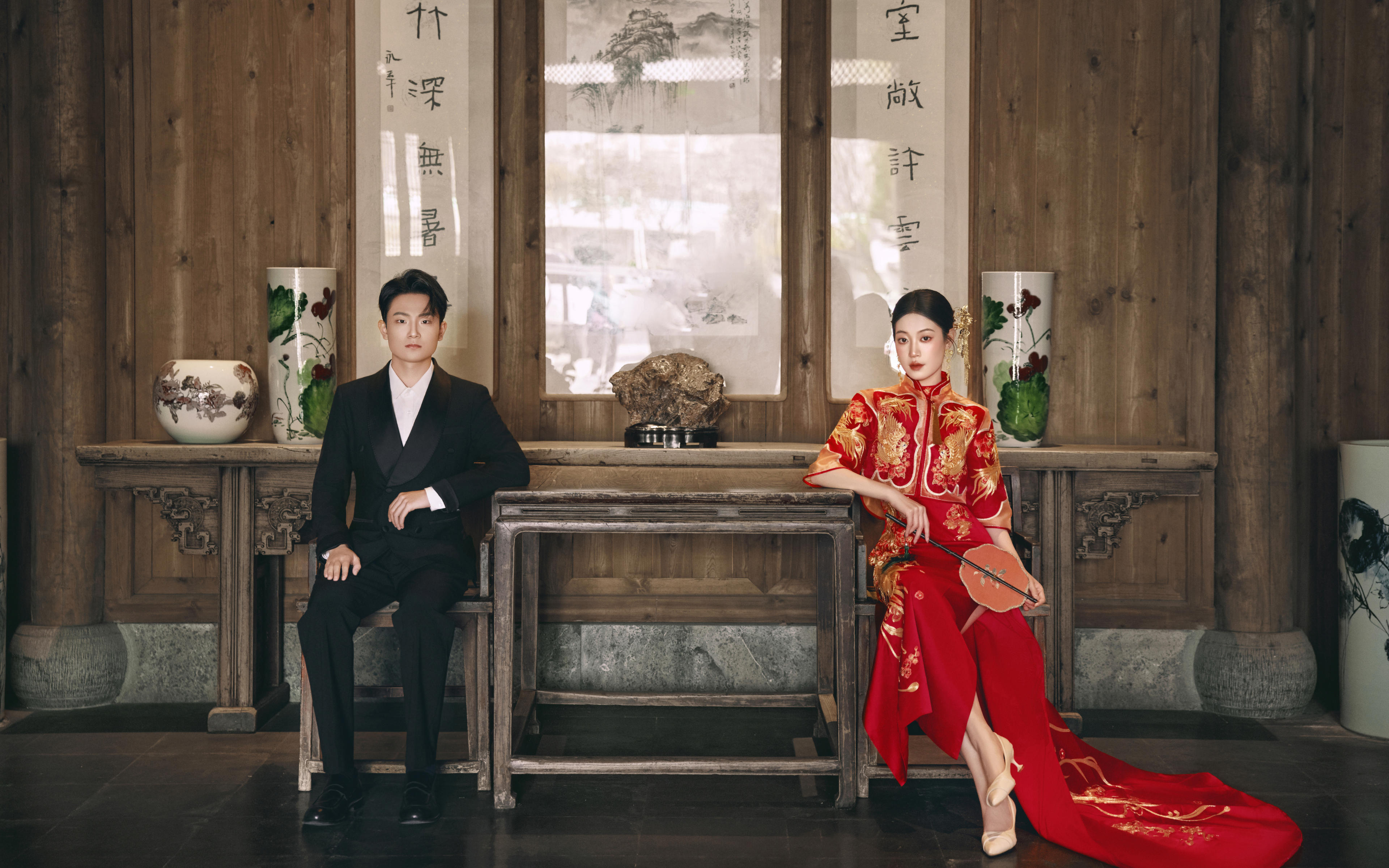 被中国红硬控30s，新中式园林婚纱照太撩了！