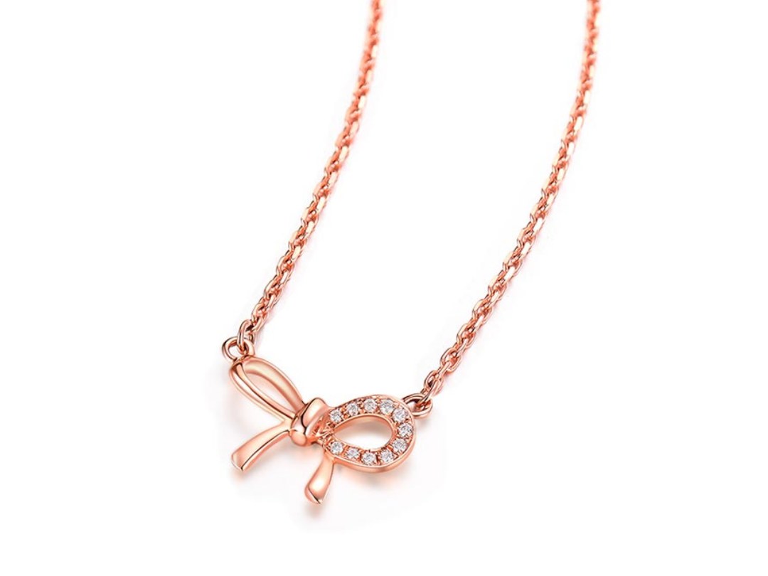 心悦 18k玫瑰金钻石套链