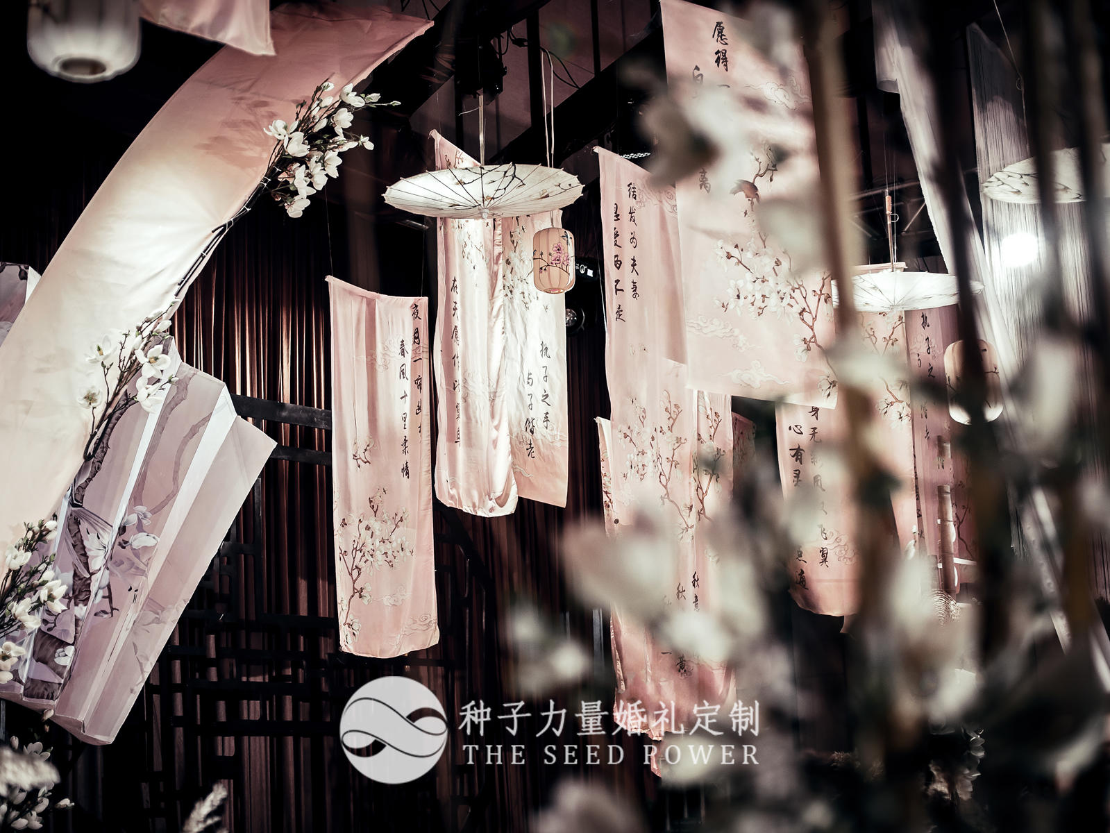 国风元素水墨色调新中式主题婚礼