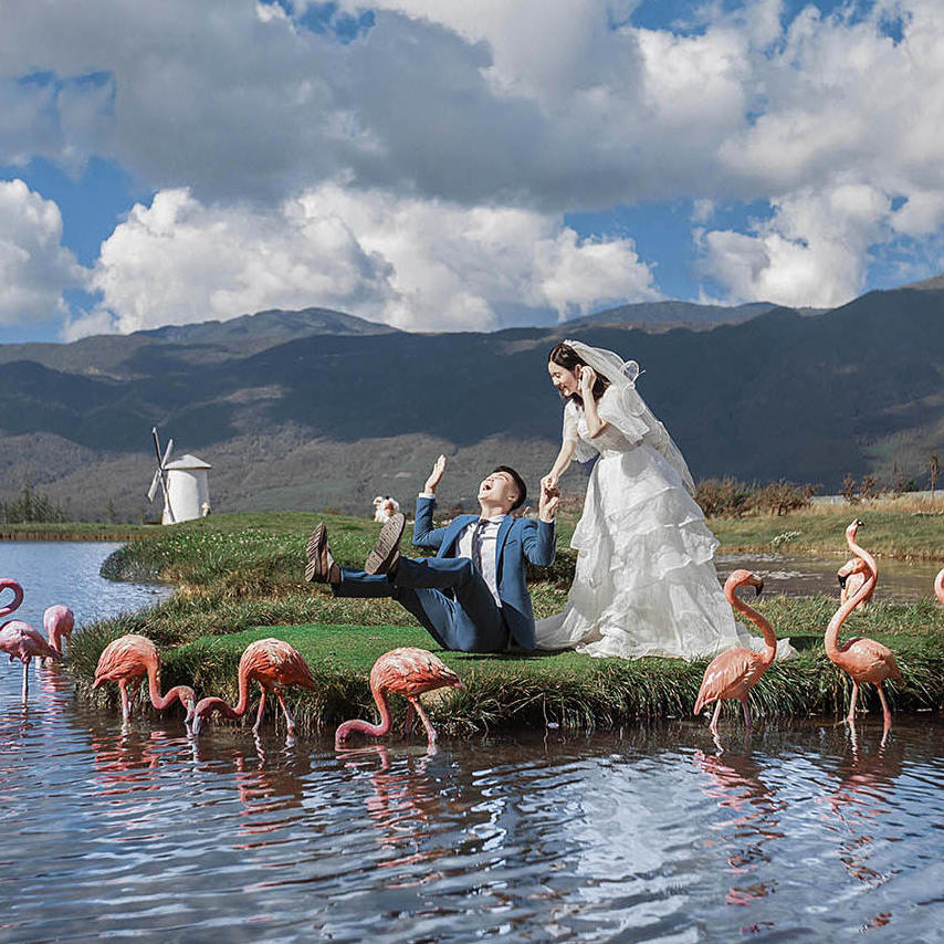 大理+麗江兩地旅拍婚紗照+接機+住宿四晚