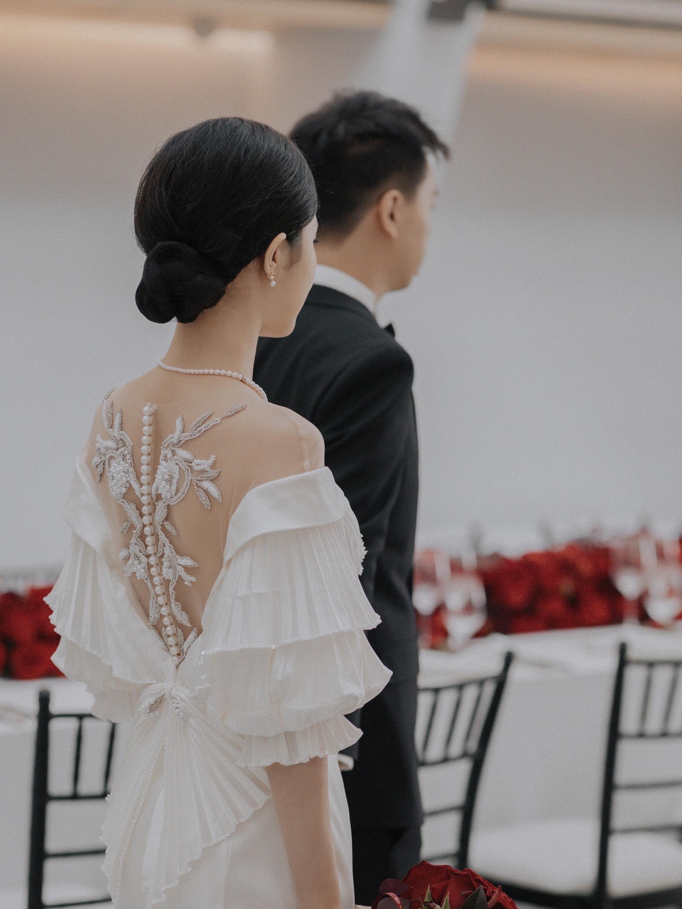 【Wendy•高定纯手工】婚纱礼服4件套