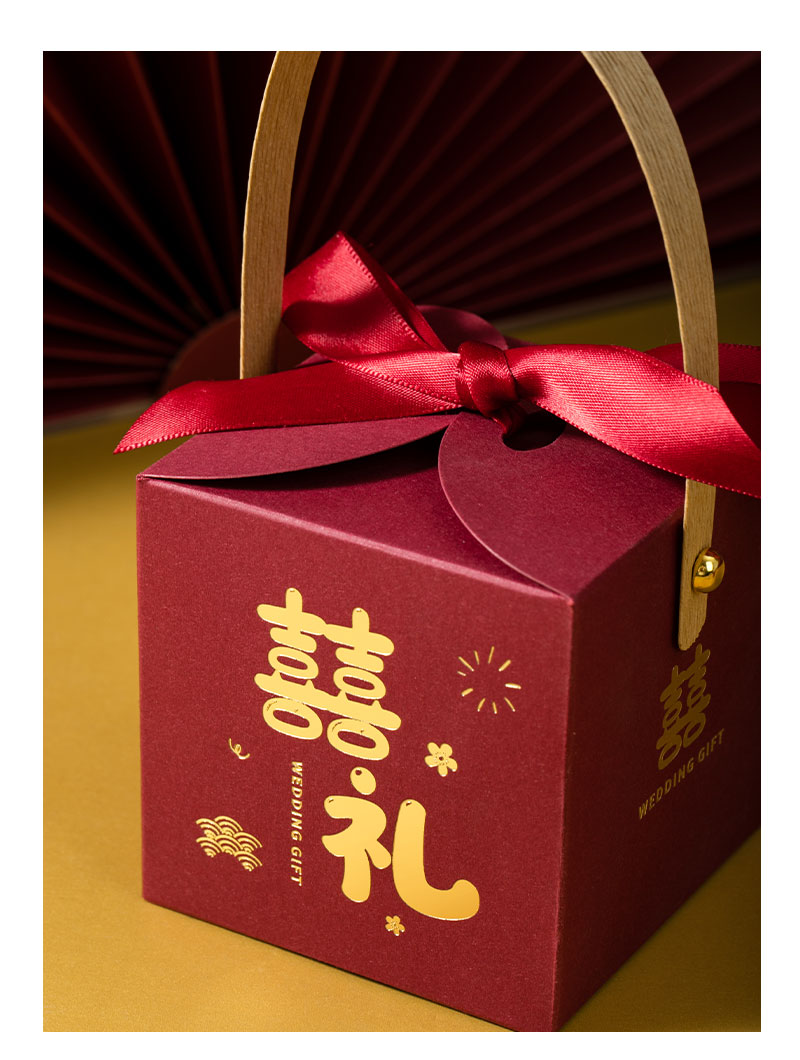 50个新中式手提喜糖方盒