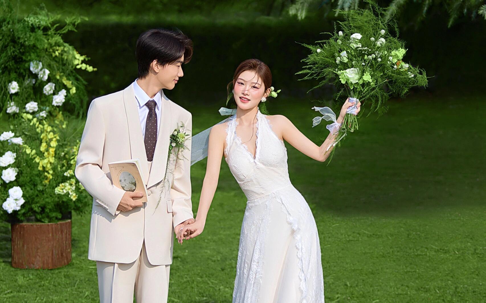 甜蜜预警 森系小清新婚纱照整个狠狠爱