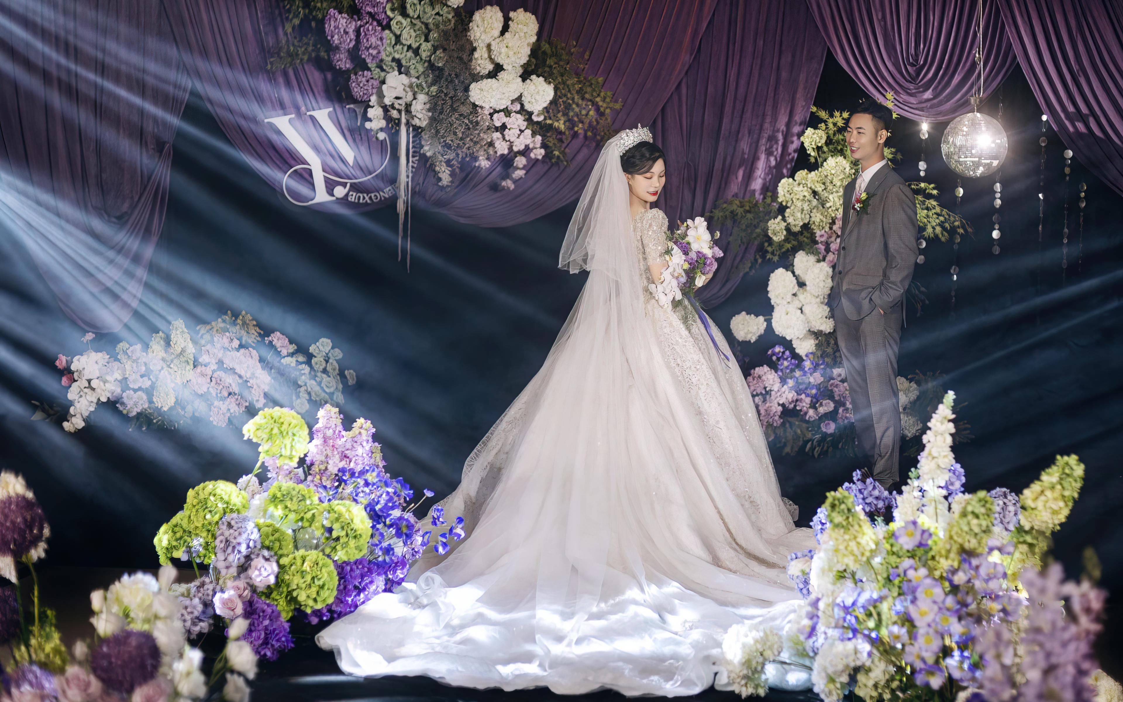 《紫鸳》紫色布幔韩式婚礼