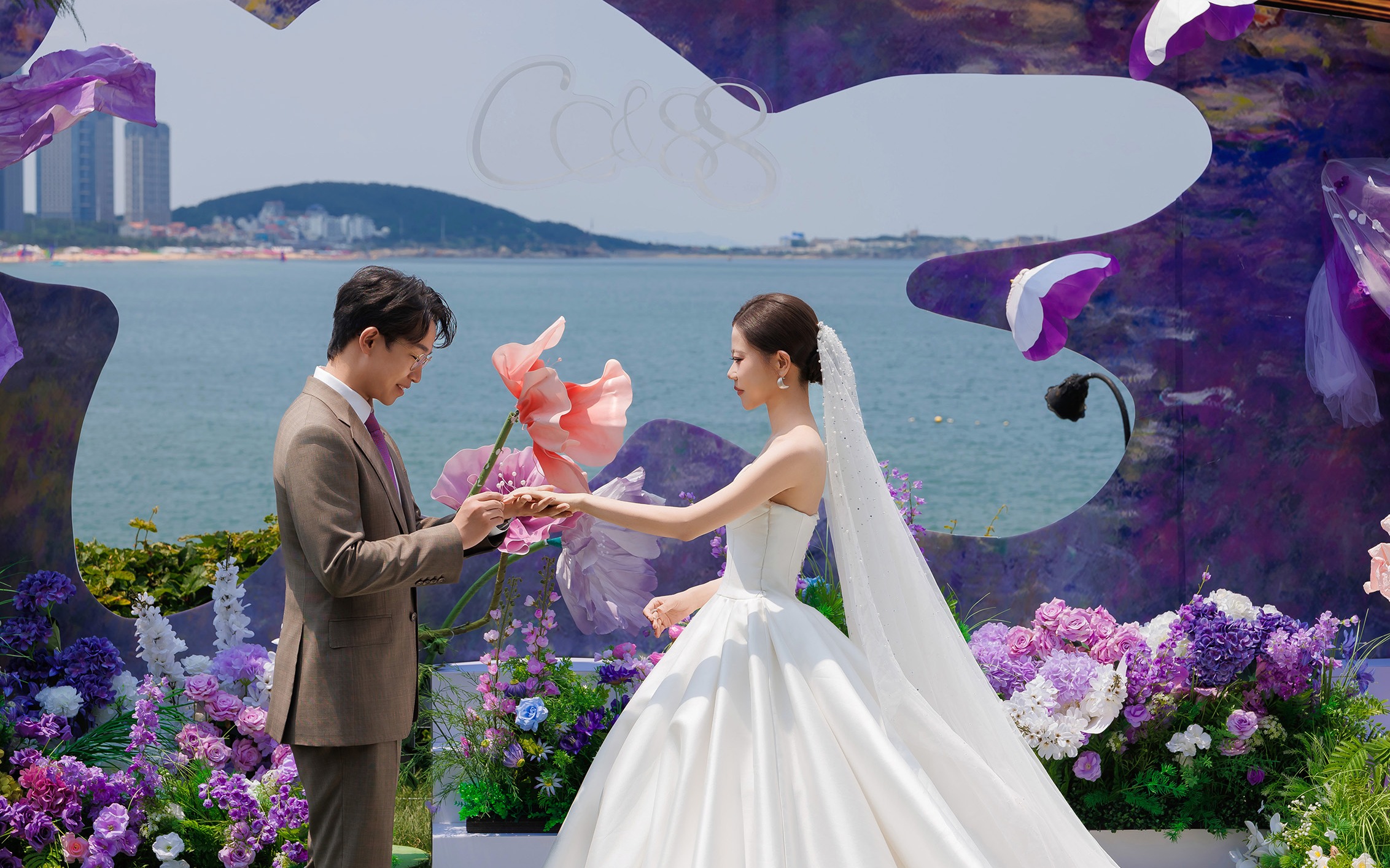海风吹来我们的油画爱情💍威海海边婚礼
