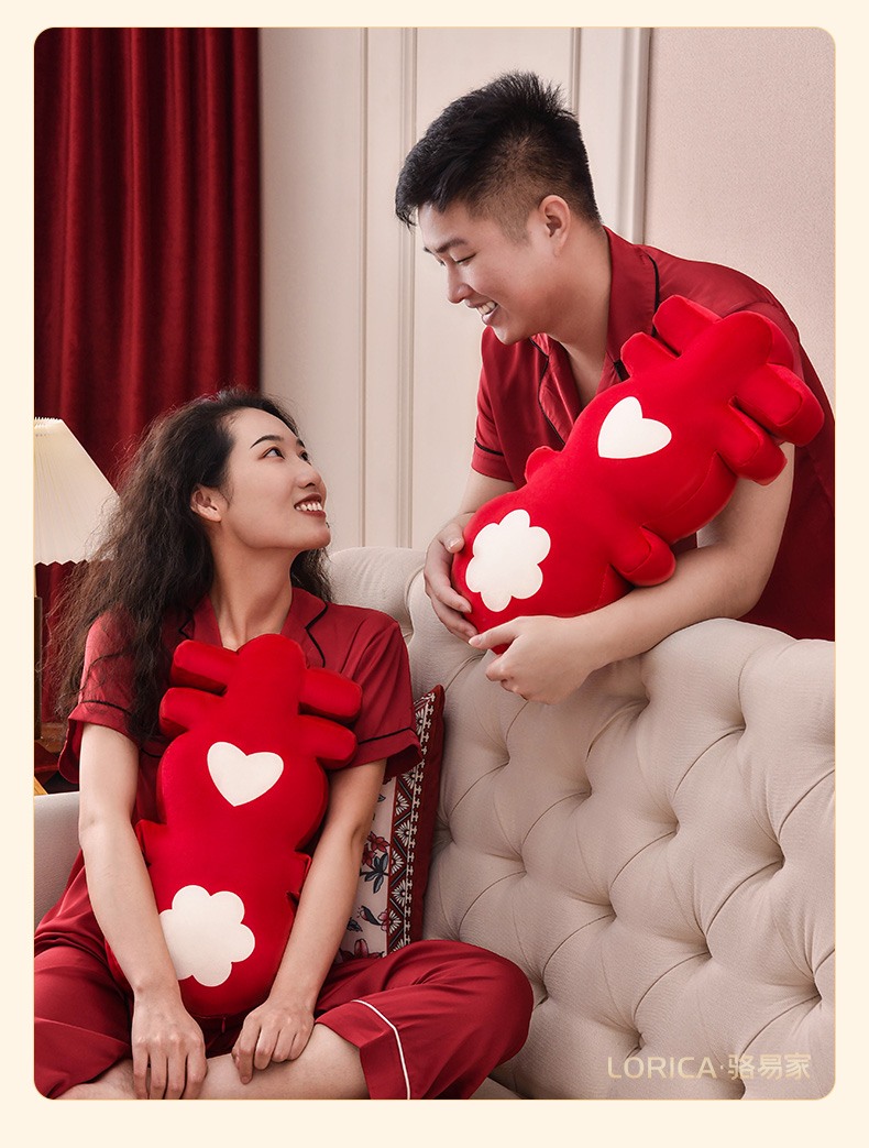 【熱銷爆款】「雙喜」抱枕結(jié)婚一對婚禮新款婚房壓床娃娃