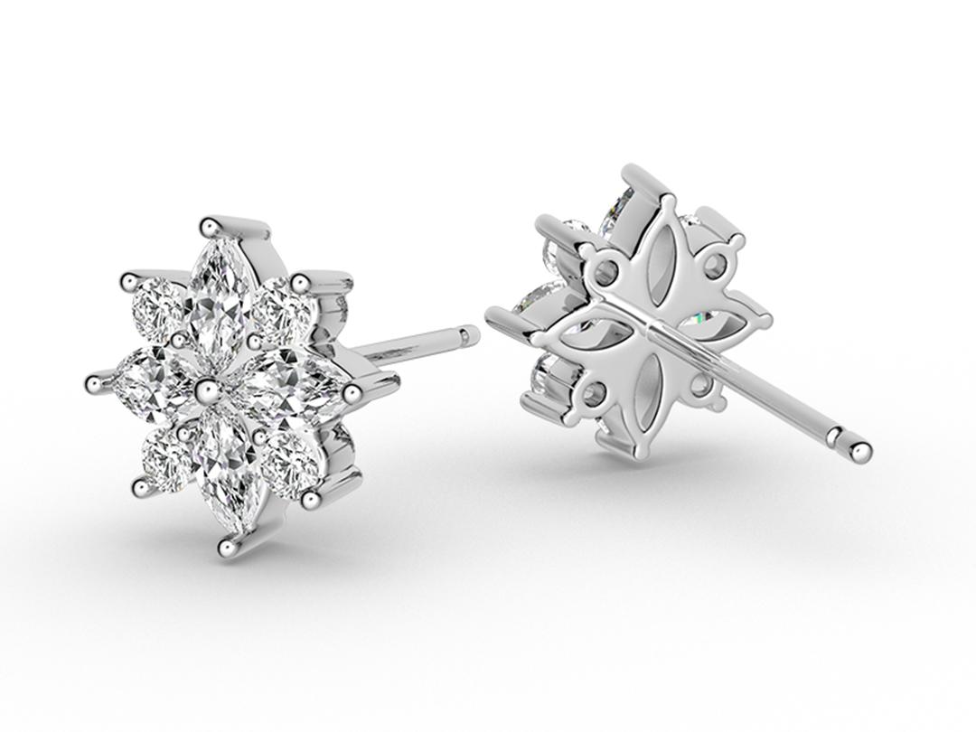 DAM-雪花造型耳钉｜中国钻石交易中心