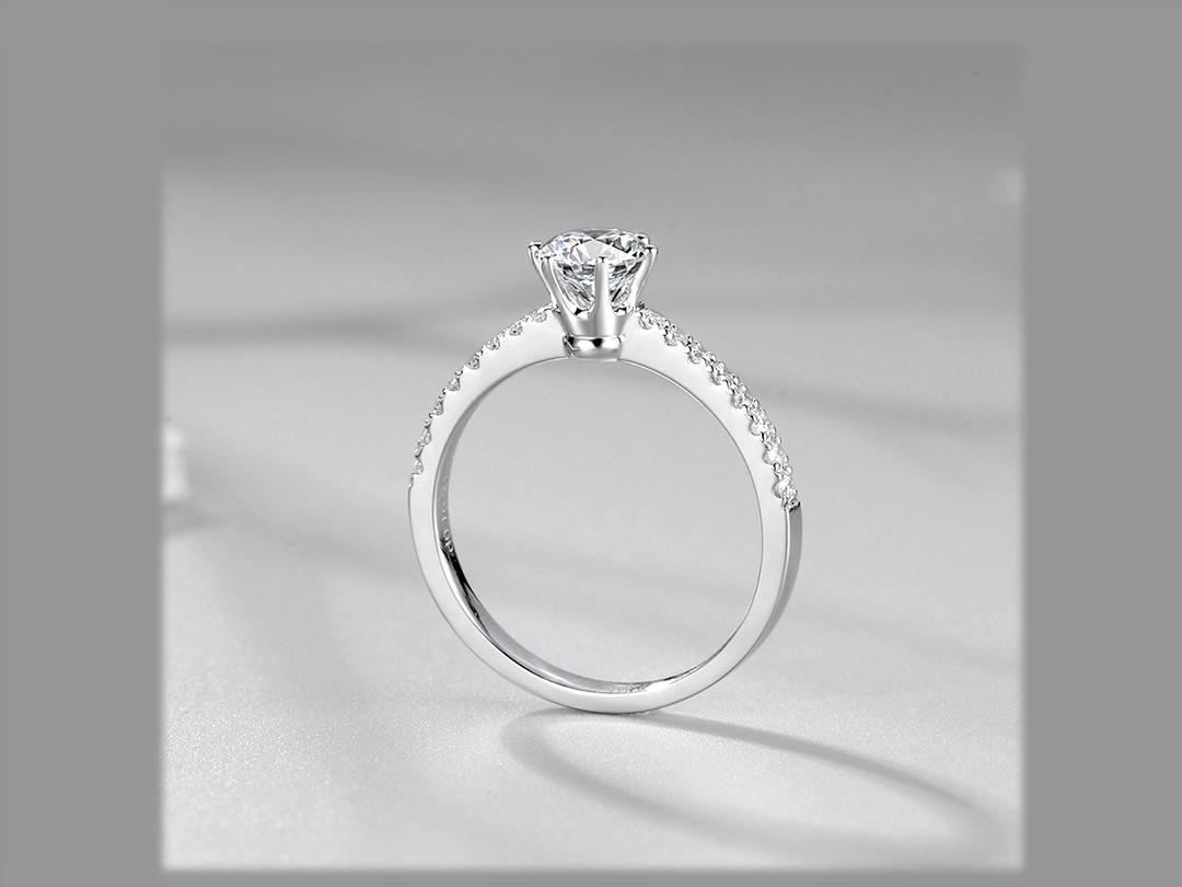 【人气挚选】正品白金/六爪群镶/天然钻石戒指