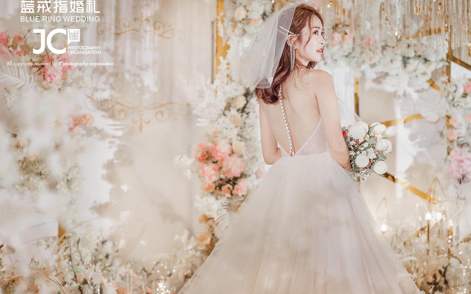 《蓝戒指婚礼定制》香槟色线条