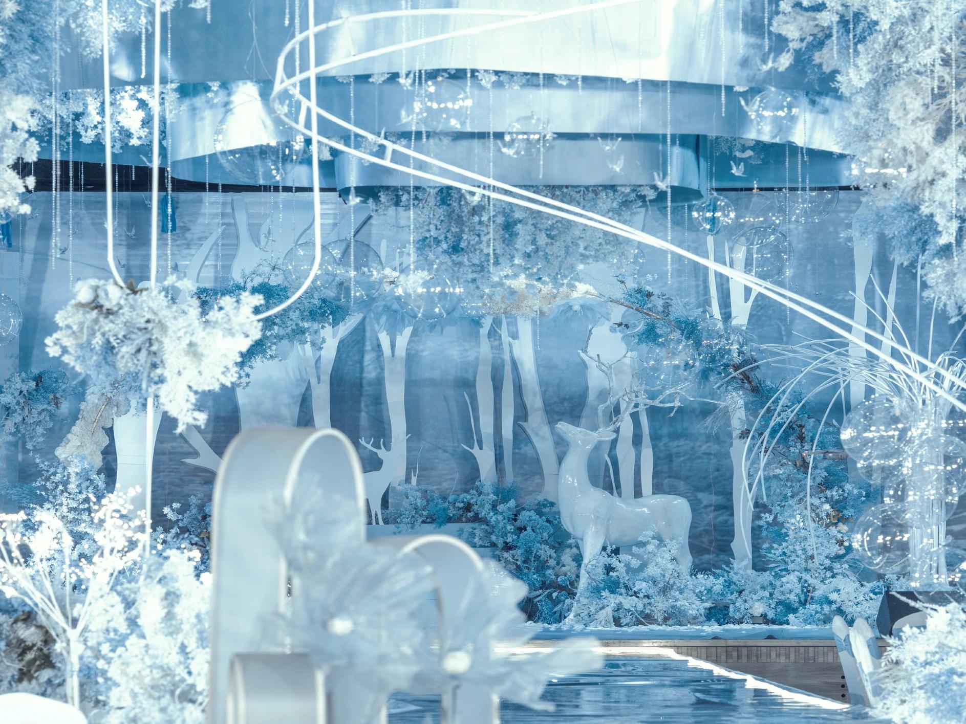 蓝色冰雪主题婚礼/如鹿归林，如冰化水