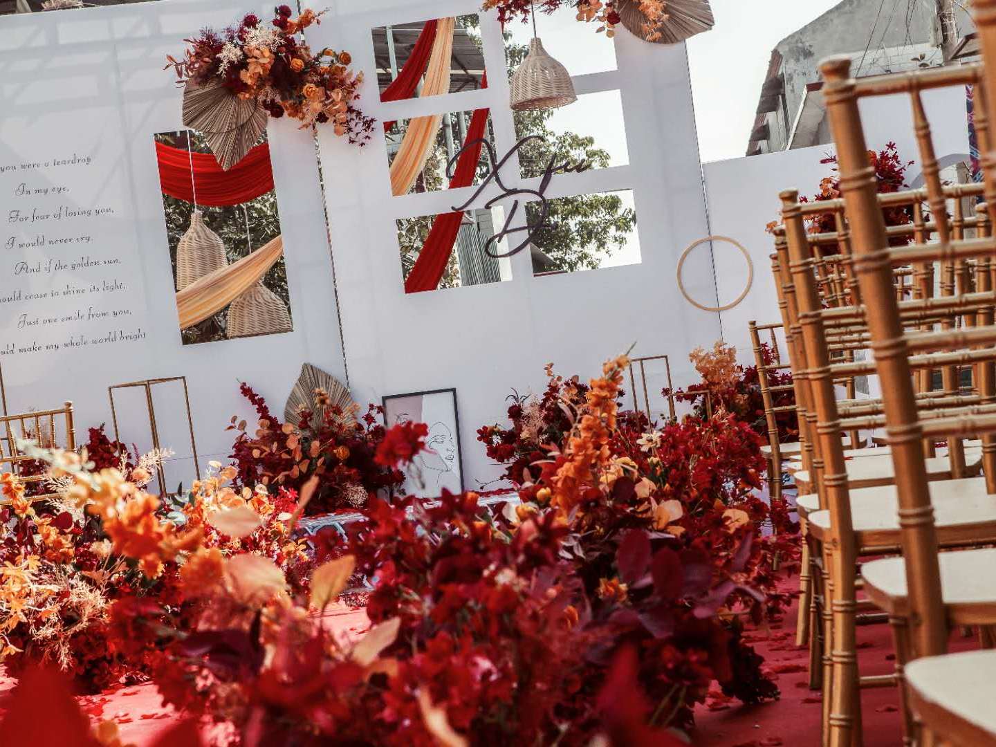 薇拉婚礼红色户外简约婚礼