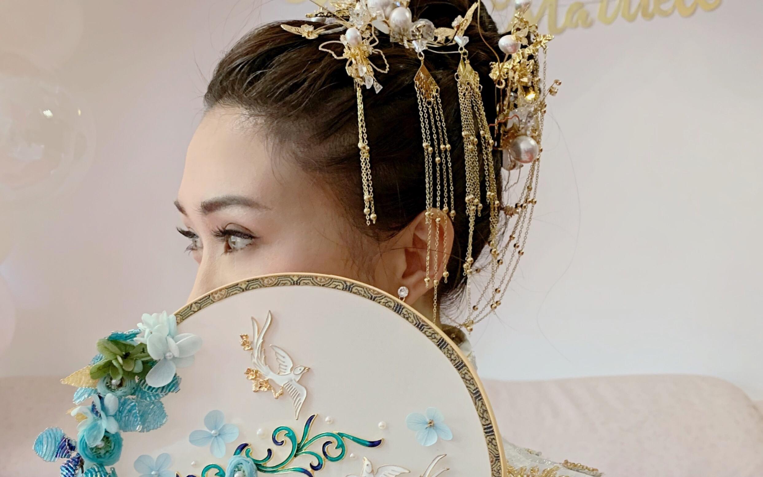 中式新娘浅金秀禾造型定制