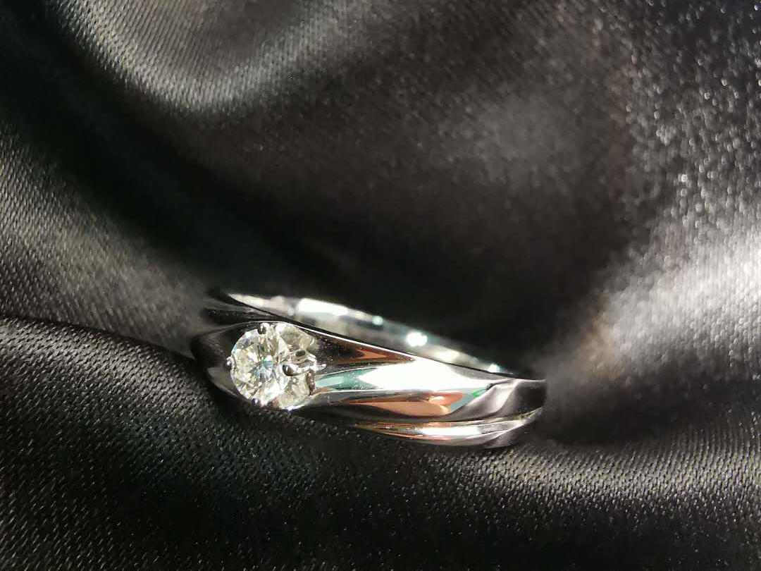18K白金时尚男款结婚婚戒