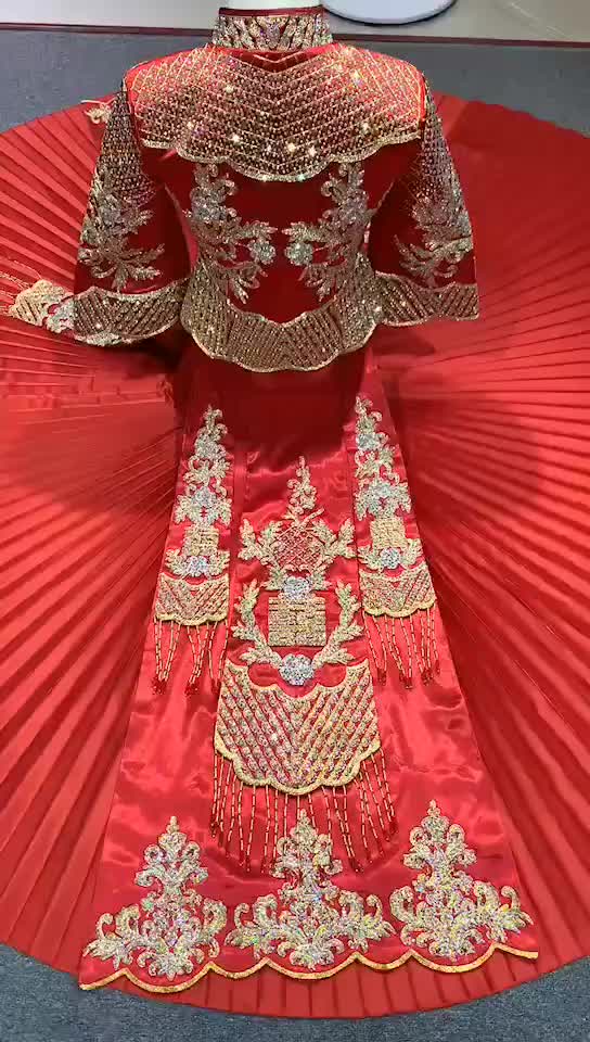 苏拉奢选3件套【豪华超大拖尾＋重工中式＋敬酒服】