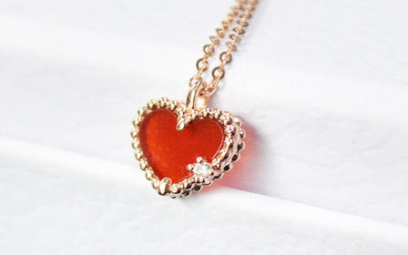 送女友情人节爱心钻石套链小红心项链表白爱情信物