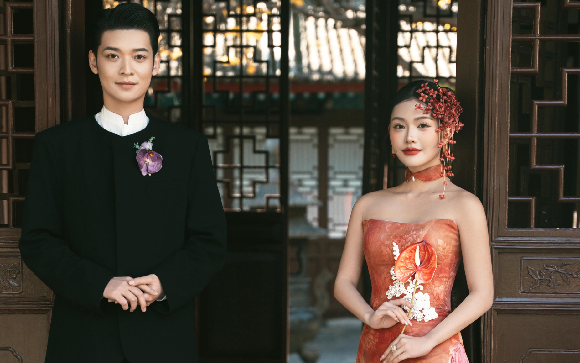 园林婚纱照 | 当新中式红裙遇见百年园林  