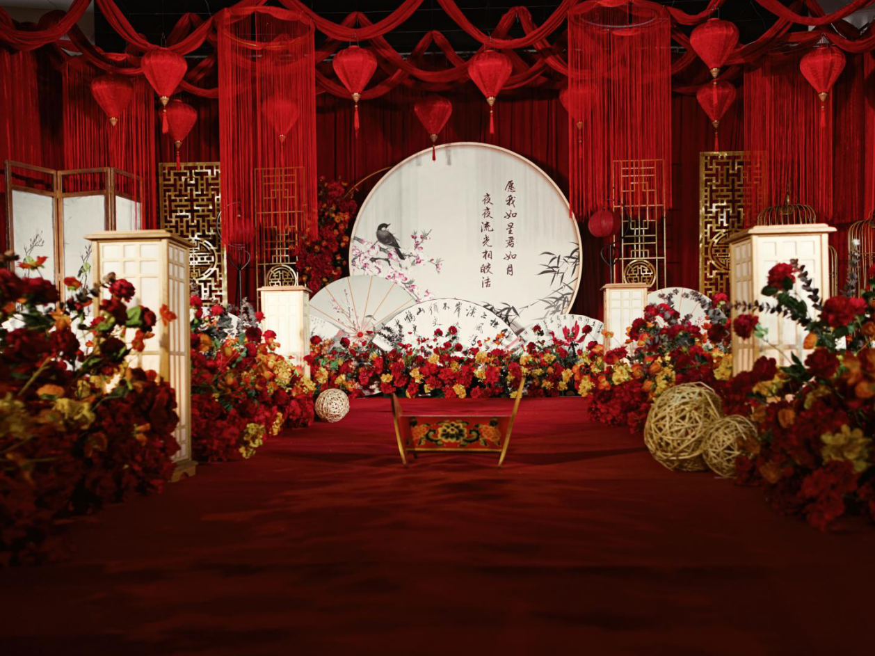 -缘-白色主题室内传统中式现场布置
