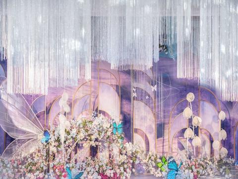 《婚礼澜山》粉紫色简约婚礼 含资深四大 赠设计