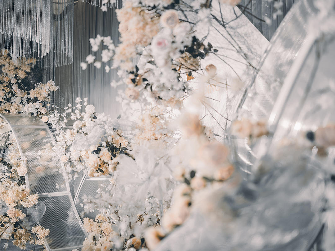 【际遇】灰白色时尚风格婚宴布置婚礼策划 