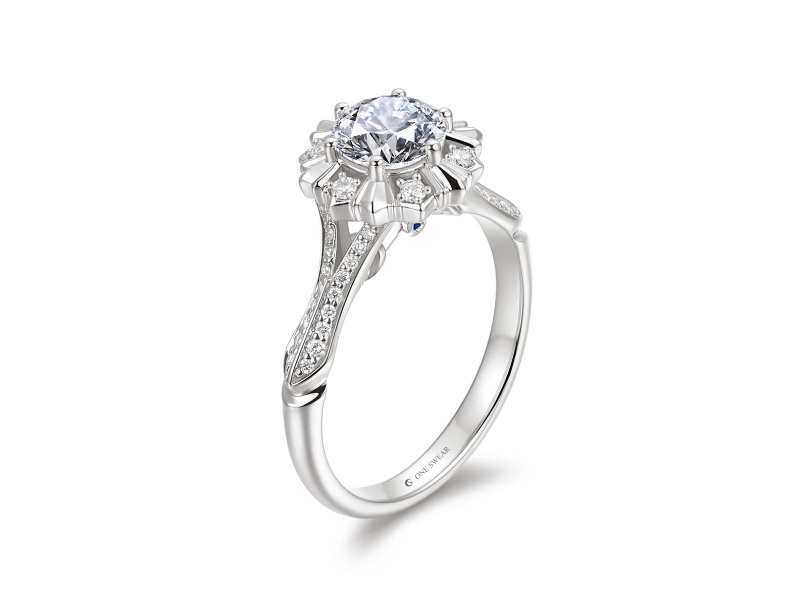 梵誓-勋章 简约欧式K金/铂金结婚订婚钻戒