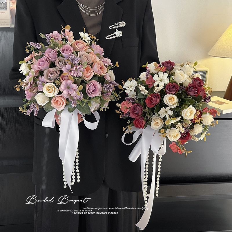 【仿真手捧花】欧式轻奢高级仿生花仿真手捧花