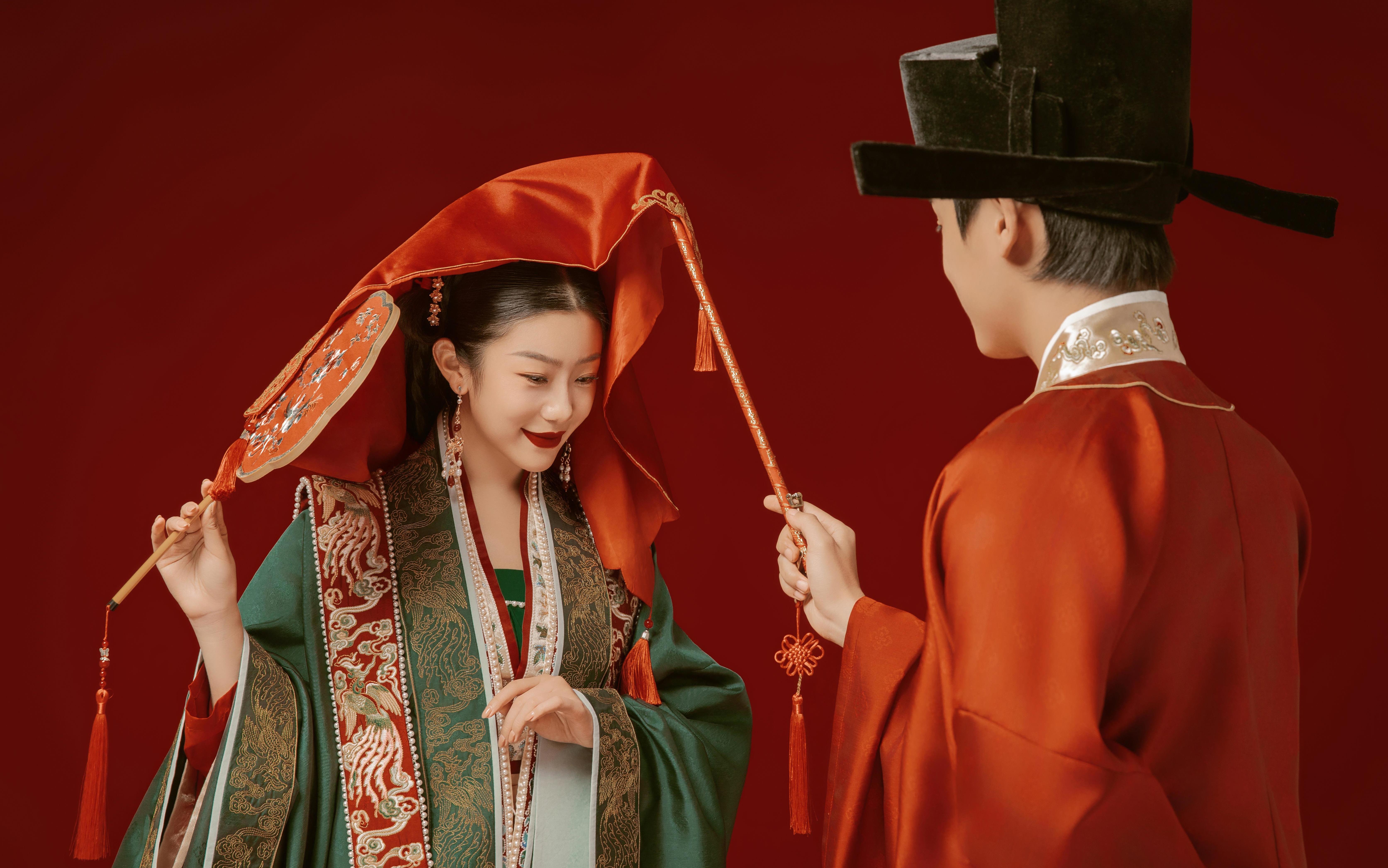 中国女孩必拍的汉服婚纱照❤️一统全家审美